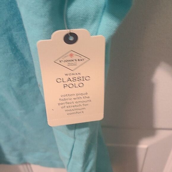 Woman's 2X St John's Bay Blue Classic Polo - Picture 4 of 6